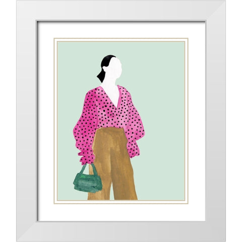 Standing Figure II White Modern Wood Framed Art Print with Double Matting by Wang, Melissa