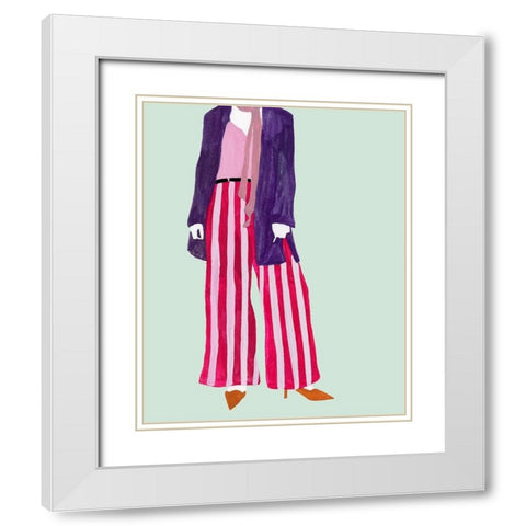 Standing Figure IV White Modern Wood Framed Art Print with Double Matting by Wang, Melissa