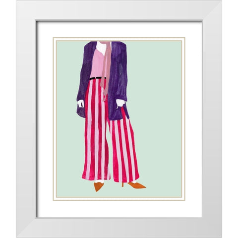 Standing Figure IV White Modern Wood Framed Art Print with Double Matting by Wang, Melissa