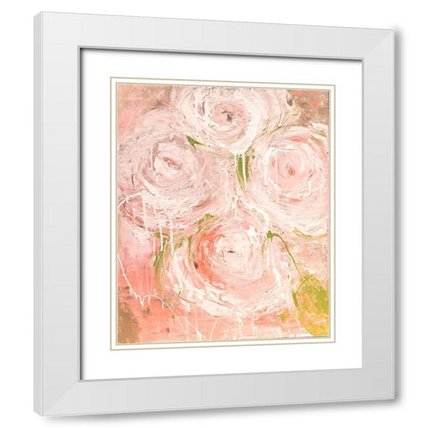 Vintage Rose White Modern Wood Framed Art Print with Double Matting by Ashley, Erin