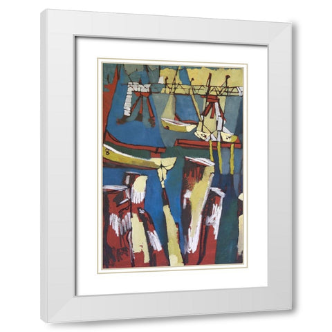 Maine Sails Portland I White Modern Wood Framed Art Print with Double Matting by Ferrell, Erin McGee