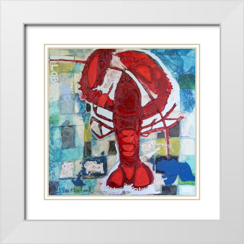 Brilliant Maine Lobster III White Modern Wood Framed Art Print with Double Matting by Ferrell, Erin McGee