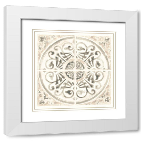 Monochrome Motif II White Modern Wood Framed Art Print with Double Matting by Vess, June Erica