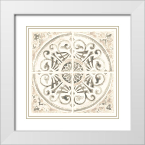 Monochrome Motif II White Modern Wood Framed Art Print with Double Matting by Vess, June Erica