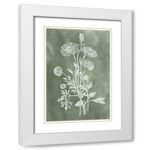 Sage Impressions I White Modern Wood Framed Art Print with Double Matting by Vision Studio