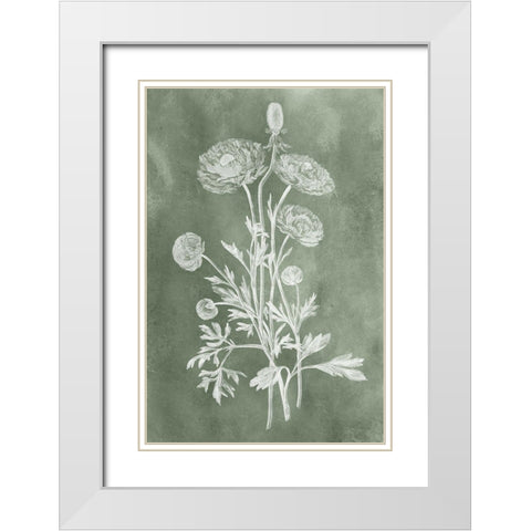 Sage Impressions I White Modern Wood Framed Art Print with Double Matting by Vision Studio