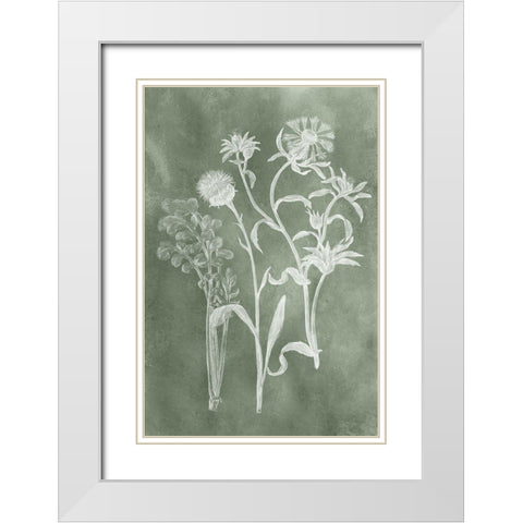 Sage Impressions II White Modern Wood Framed Art Print with Double Matting by Vision Studio