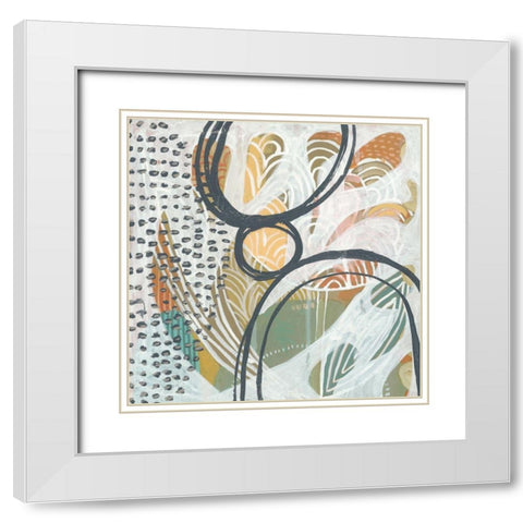Interval I White Modern Wood Framed Art Print with Double Matting by Zarris, Chariklia