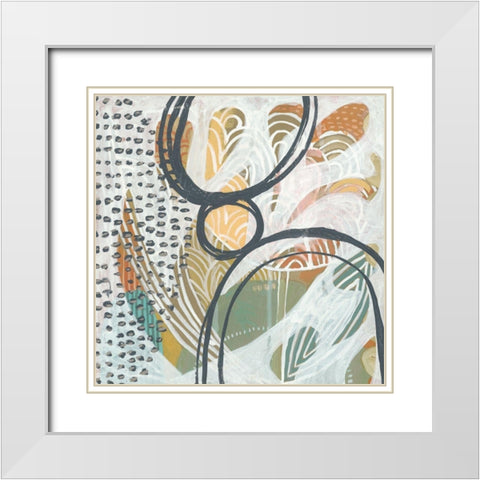 Interval I White Modern Wood Framed Art Print with Double Matting by Zarris, Chariklia