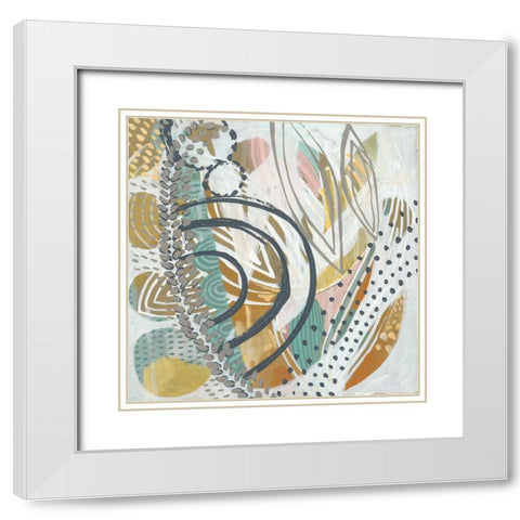 Interval II White Modern Wood Framed Art Print with Double Matting by Zarris, Chariklia