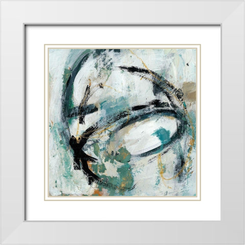 Combustion II White Modern Wood Framed Art Print with Double Matting by Zarris, Chariklia