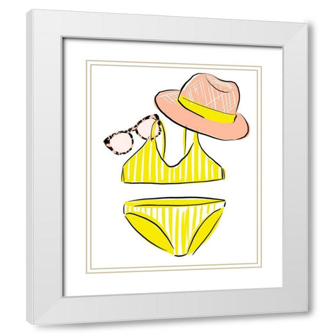 Soak up the Sun I White Modern Wood Framed Art Print with Double Matting by Blanckslate