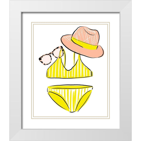 Soak up the Sun I White Modern Wood Framed Art Print with Double Matting by Blanckslate