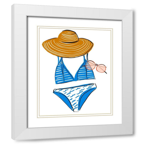 Soak up the Sun II White Modern Wood Framed Art Print with Double Matting by Blanckslate