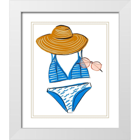 Soak up the Sun II White Modern Wood Framed Art Print with Double Matting by Blanckslate