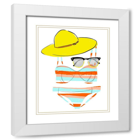 Soak up the Sun III White Modern Wood Framed Art Print with Double Matting by Blanckslate