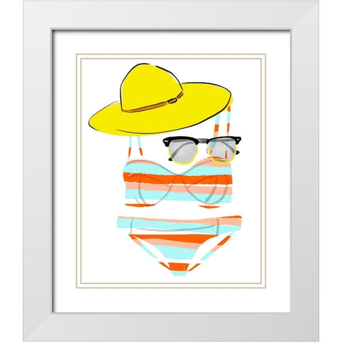 Soak up the Sun III White Modern Wood Framed Art Print with Double Matting by Blanckslate