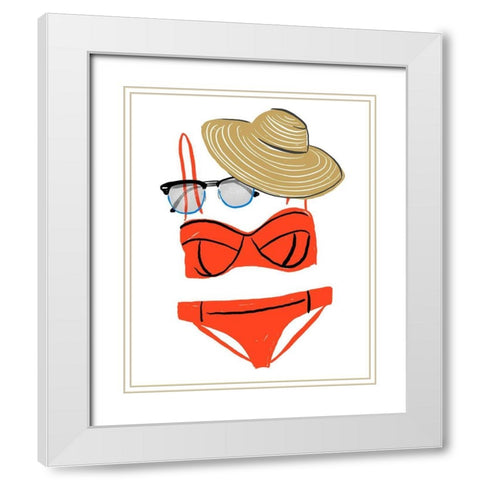 Soak up the Sun V White Modern Wood Framed Art Print with Double Matting by Blanckslate