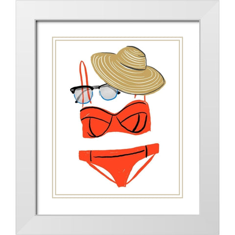 Soak up the Sun V White Modern Wood Framed Art Print with Double Matting by Blanckslate