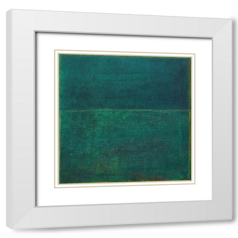 Green Zen I White Modern Wood Framed Art Print with Double Matting by Fuchs, Jodi
