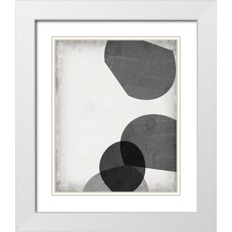 Grey Shapes III White Modern Wood Framed Art Print with Double Matting by Goldberger, Jennifer