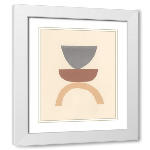 Neutral Sculpt I White Modern Wood Framed Art Print with Double Matting by Stramel, Renee W.