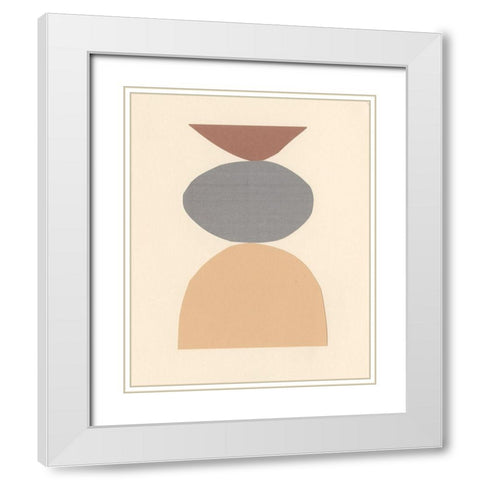 Neutral Sculpt II White Modern Wood Framed Art Print with Double Matting by Stramel, Renee W.