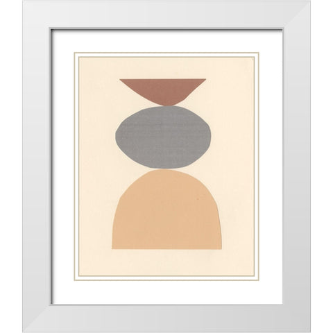Neutral Sculpt II White Modern Wood Framed Art Print with Double Matting by Stramel, Renee W.