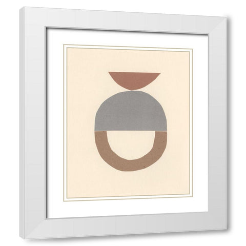 Neutral Sculpt III White Modern Wood Framed Art Print with Double Matting by Stramel, Renee W.