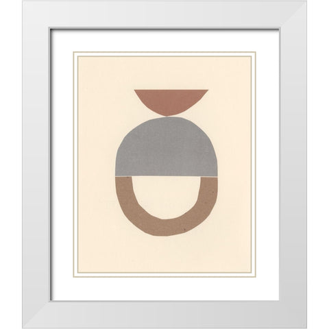 Neutral Sculpt III White Modern Wood Framed Art Print with Double Matting by Stramel, Renee W.