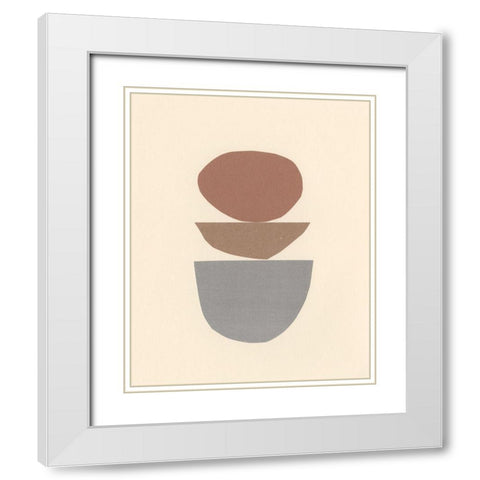 Neutral Sculpt IV White Modern Wood Framed Art Print with Double Matting by Stramel, Renee W.