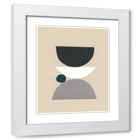Modern Shapes I White Modern Wood Framed Art Print with Double Matting by Stramel, Renee W.