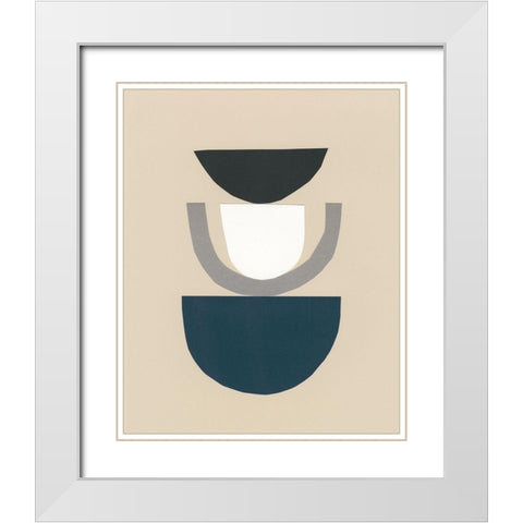 Modern Shapes II White Modern Wood Framed Art Print with Double Matting by Stramel, Renee W.