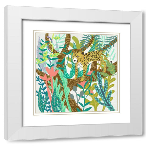 Jungle Roar I White Modern Wood Framed Art Print with Double Matting by Zarris, Chariklia