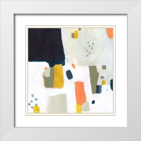 Spangle II White Modern Wood Framed Art Print with Double Matting by Borges, Victoria