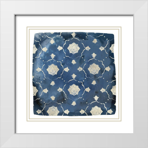 Indigo Scrap I White Modern Wood Framed Art Print with Double Matting by Vess, June Erica