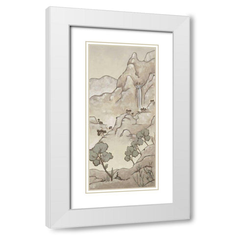 Non-Embellished Chinoiserie Landscape I White Modern Wood Framed Art Print with Double Matting by Zarris, Chariklia