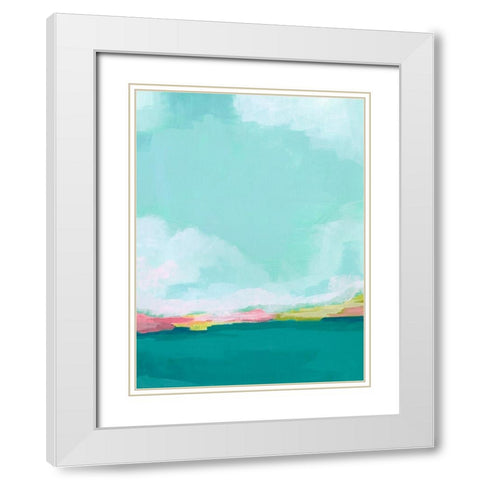 Island Horizon I White Modern Wood Framed Art Print with Double Matting by Vess, June Erica