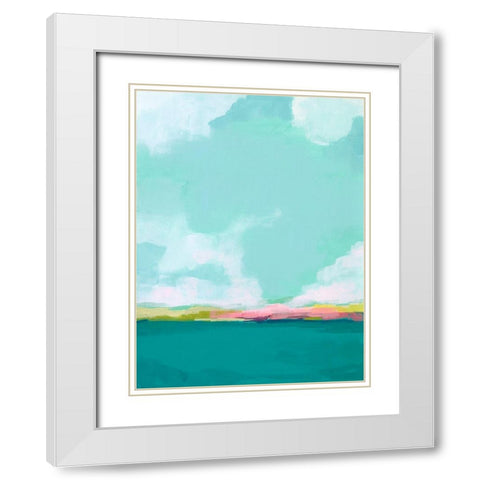 Island Horizon II White Modern Wood Framed Art Print with Double Matting by Vess, June Erica