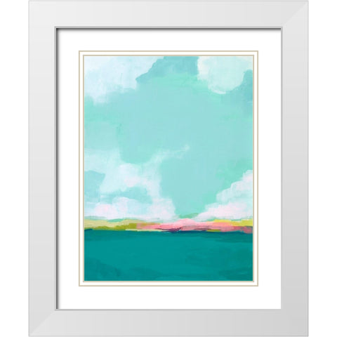 Island Horizon II White Modern Wood Framed Art Print with Double Matting by Vess, June Erica