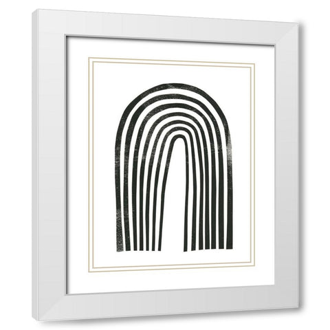 Arcobaleno Nero I White Modern Wood Framed Art Print with Double Matting by Scarvey, Emma