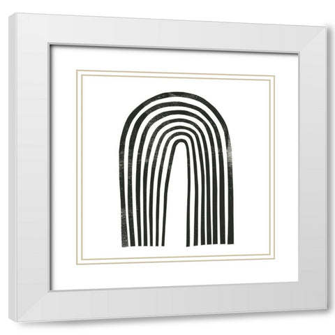 Arcobaleno Nero III White Modern Wood Framed Art Print with Double Matting by Scarvey, Emma