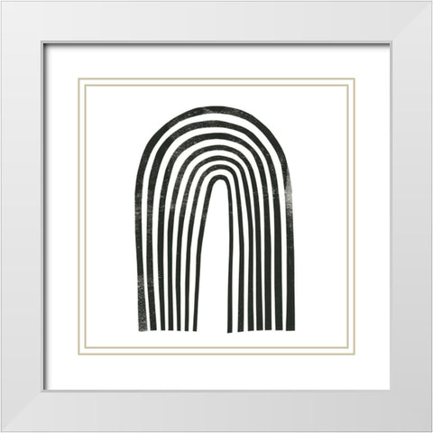 Arcobaleno Nero III White Modern Wood Framed Art Print with Double Matting by Scarvey, Emma