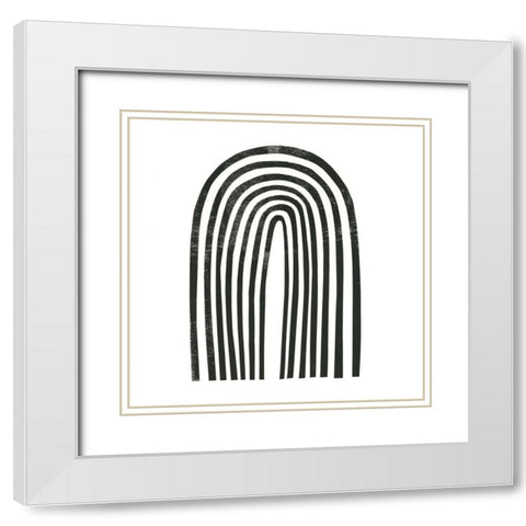 Arcobaleno Nero IV White Modern Wood Framed Art Print with Double Matting by Scarvey, Emma