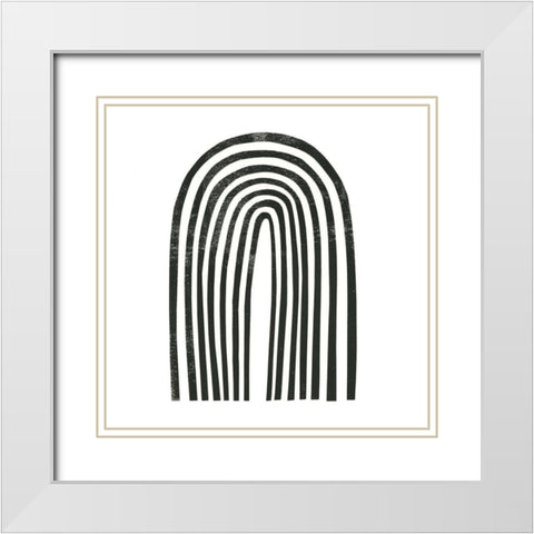 Arcobaleno Nero IV White Modern Wood Framed Art Print with Double Matting by Scarvey, Emma