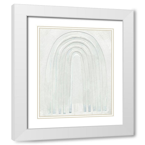 Arcobaleno Bianco I White Modern Wood Framed Art Print with Double Matting by Scarvey, Emma