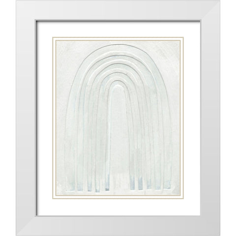 Arcobaleno Bianco I White Modern Wood Framed Art Print with Double Matting by Scarvey, Emma