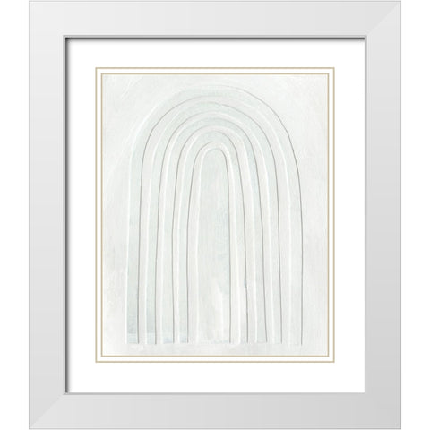 Arcobaleno Bianco II White Modern Wood Framed Art Print with Double Matting by Scarvey, Emma