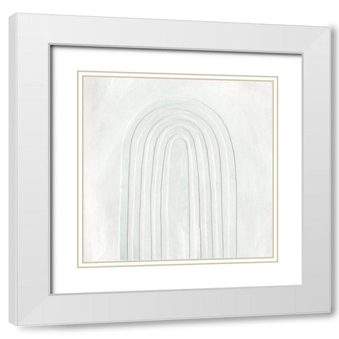 Arcobaleno Bianco III White Modern Wood Framed Art Print with Double Matting by Scarvey, Emma