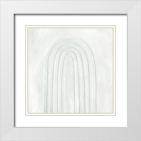 Arcobaleno Bianco III White Modern Wood Framed Art Print with Double Matting by Scarvey, Emma